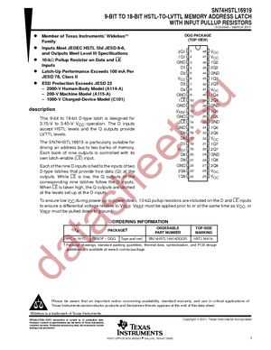 SN74HSTL16919DGGR datasheet  